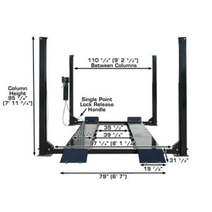 Atlas Garage Extra Tall/Extra Wide Portable Lift | Heavy Duty 4-Post Lift