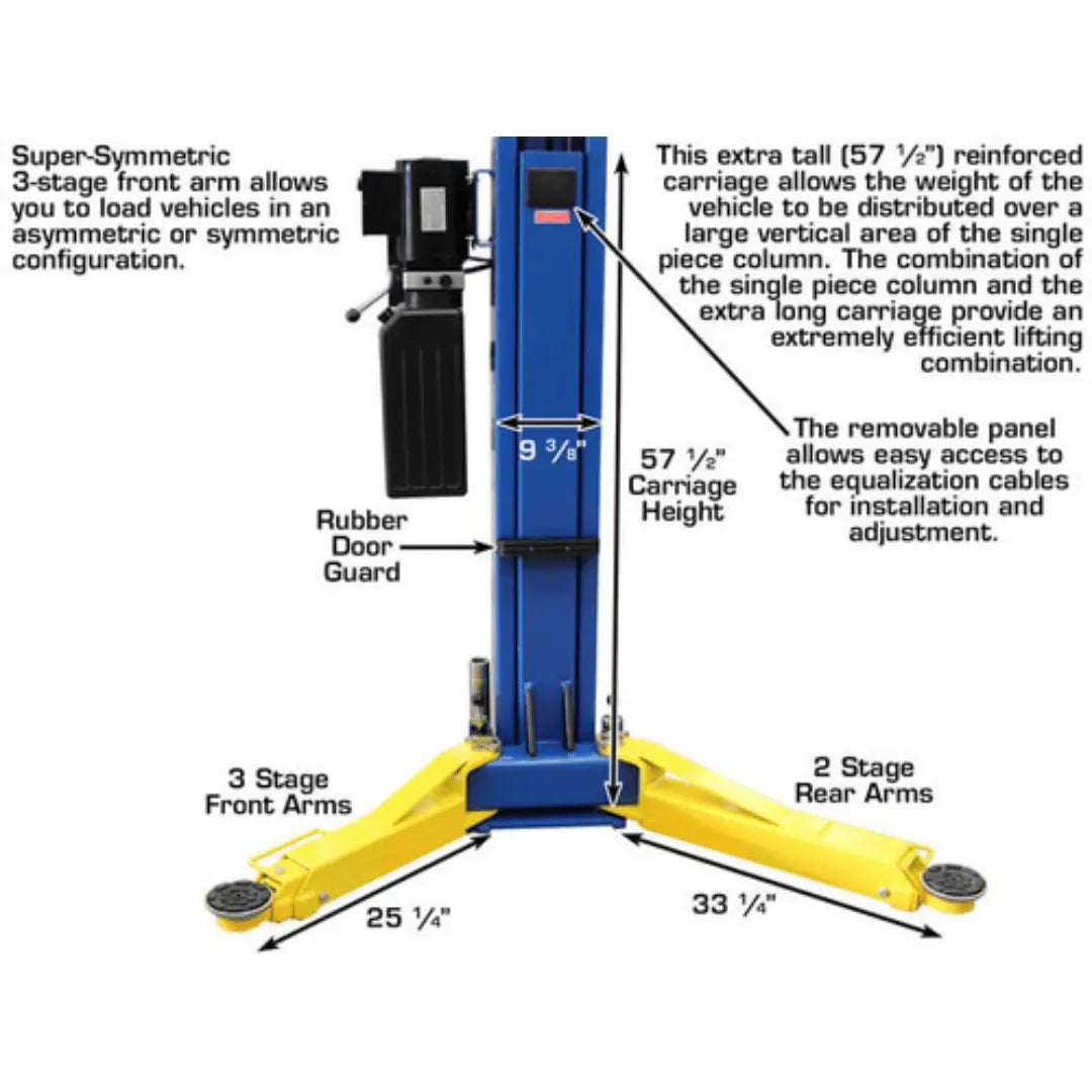Atlas 9OHSC 2-Post Lift + Lawn Mower Adapter Combo
