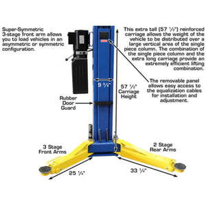 Atlas 9OHSC Overhead 9,000 lb. Capacity 2-Post Lift