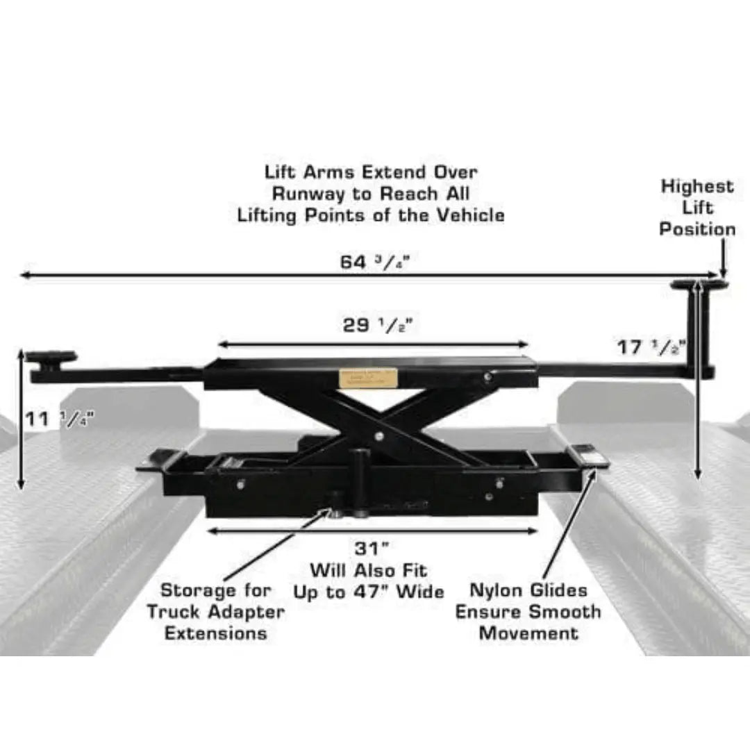 Atlas ALI Certified APEX 8 4-Post Lift + RJ35 Sliding Jacks Combo