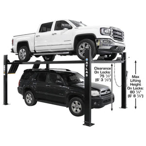 Atlas ALI Certified APEX9 4-Post Lift + RJ6 Rolling Bridge Jack Combo