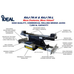 iDeal RAJ-7K-H Rolling Air Jack 7,000 lb. Capacity - On The Rail - Air Bag - High Mount