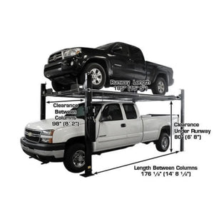 Atlas Garage PRO8000EXT-L 4 Post Lift + RJ35 Sliding Jack Combo