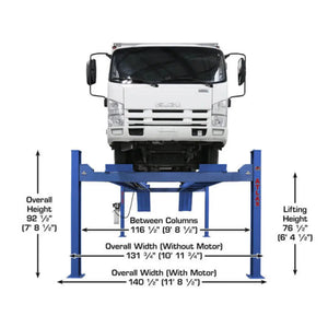 Atlas Platinum PVL14 4-Post Lift + RJ7000 Rolling Bridge Jacks ALI Certified Combo