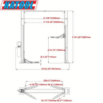 Katool KT-M110 11,000 lbs 2 Post Clear-floor Professional Vehicle Lift