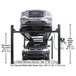 Atlas ALI Certified APEX9 4-Post Lift + RJ6 Rolling Bridge Jack Combo