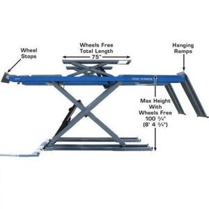 Atlas 12AWFSL 12,000 lb Capacity Alignment Scissor Lift with Wheels Free Lifts