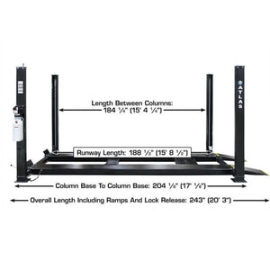 Atlas ALI Certified APEX9 4-Post Lift + RJ6 Rolling Bridge Jack Combo