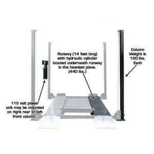 Atlas Garage PRO8000EXT Extra Tall Portable Hobbyist 8,000 lb. Capacity 4-Post Lift