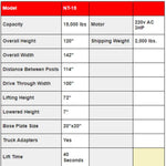 Triumph NT-15 15,000 lb. 2 Post Lift