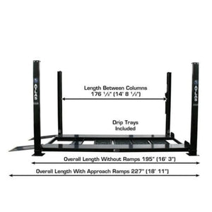 Atlas Garage PRO8000EXT-L 4 Post Lift + RJ35 Sliding Jack Combo