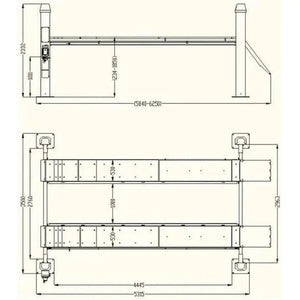 Katool KT-4H150 15,000 lbs 4 Post Alignment Lift With Rolling Jack