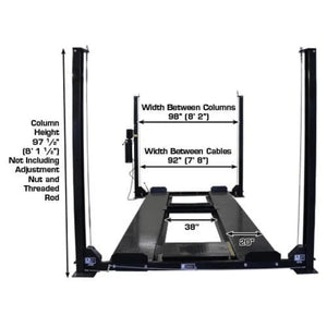 Atlas Garage PRO8000EXT-L 4 Post Lift + RJ35 Sliding Jack Combo