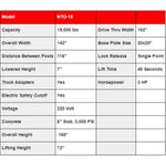 Triumph NTO-15 15,000 lb. 2 Post Lift