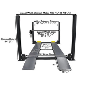 Atlas 408SL Super Deluxe Portable Hobbyist 8,000 lb. Capacity 4-Post Lift