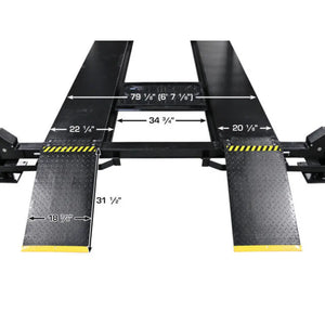 Atlas ALI Certified APEX9 4-Post Lift + RJ6 Rolling Bridge Jack Combo