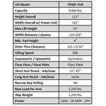 Valor - VP9KF-TUX 9,000 lb 2 Post Floor Plate - Symmetric