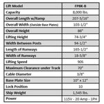Valor VP8K-B 8,000 lb (No Accessories) Storage Lift