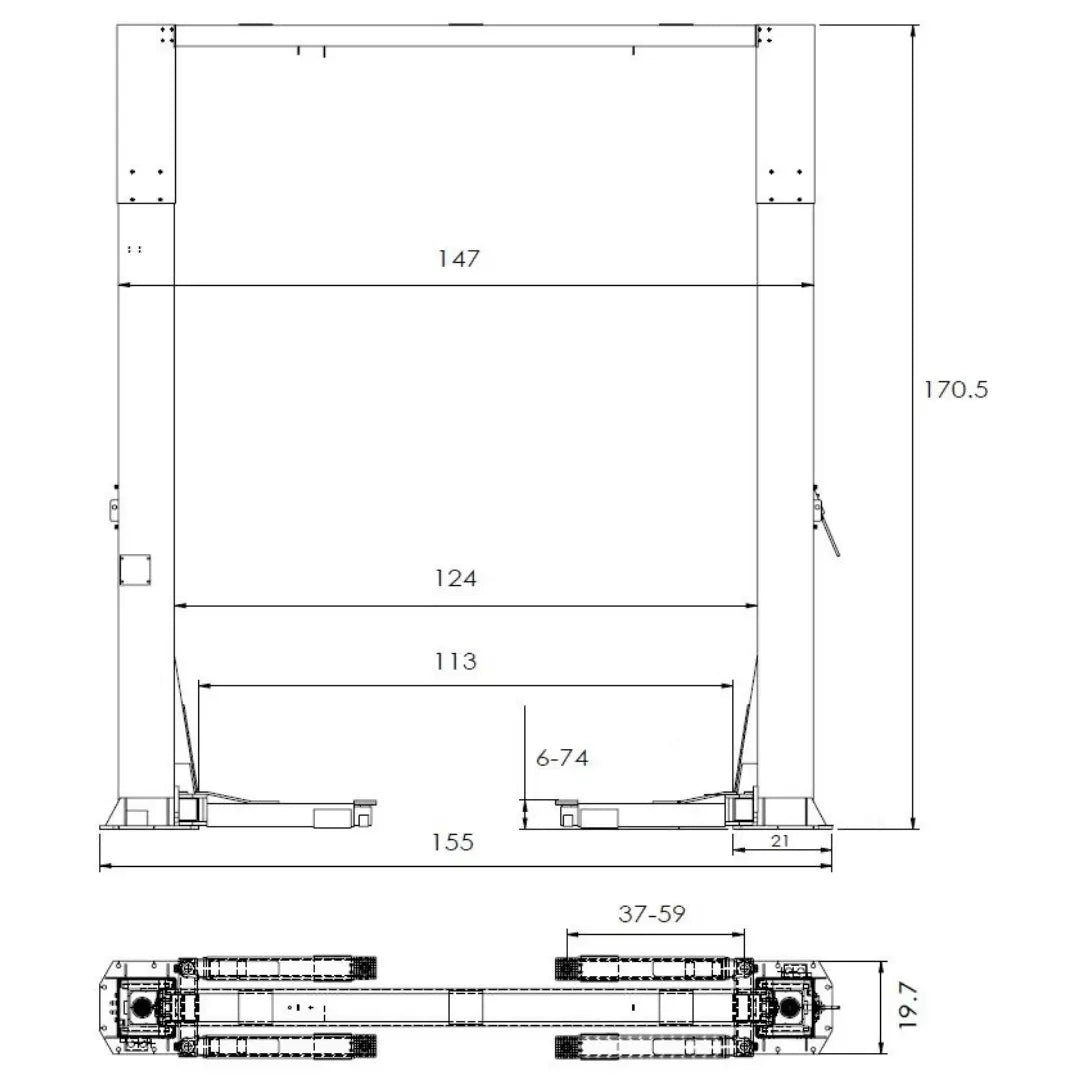 Triumph NTO-20S 20,000 lb. 2 Post Lift
