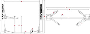 BendPak XPR-12FDL 12,000 lb. 2 Post Lift
